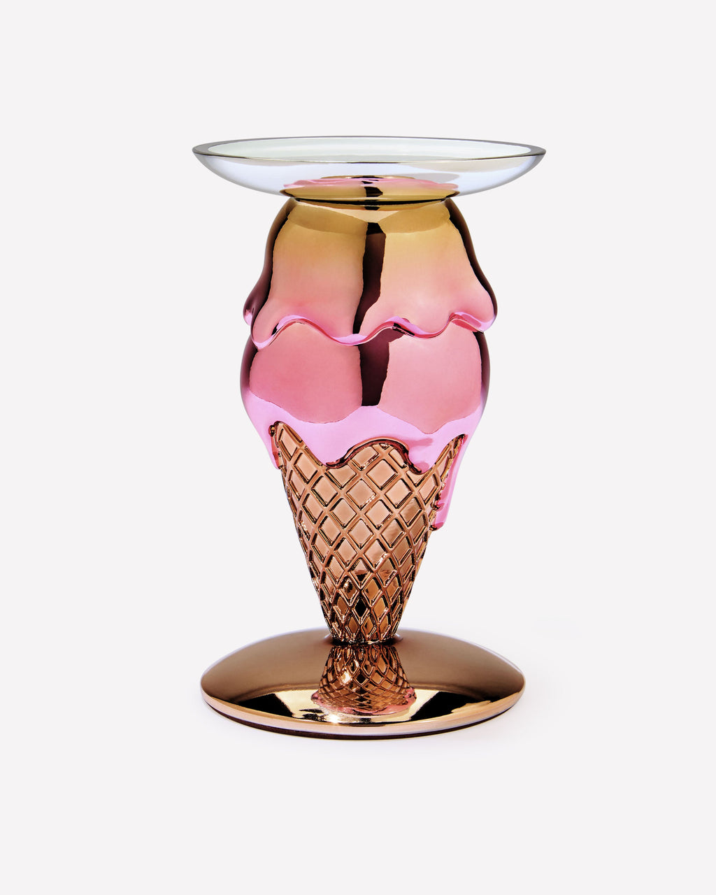 Double-Scoop Cone Pedestal 3-Wick Candle Holder