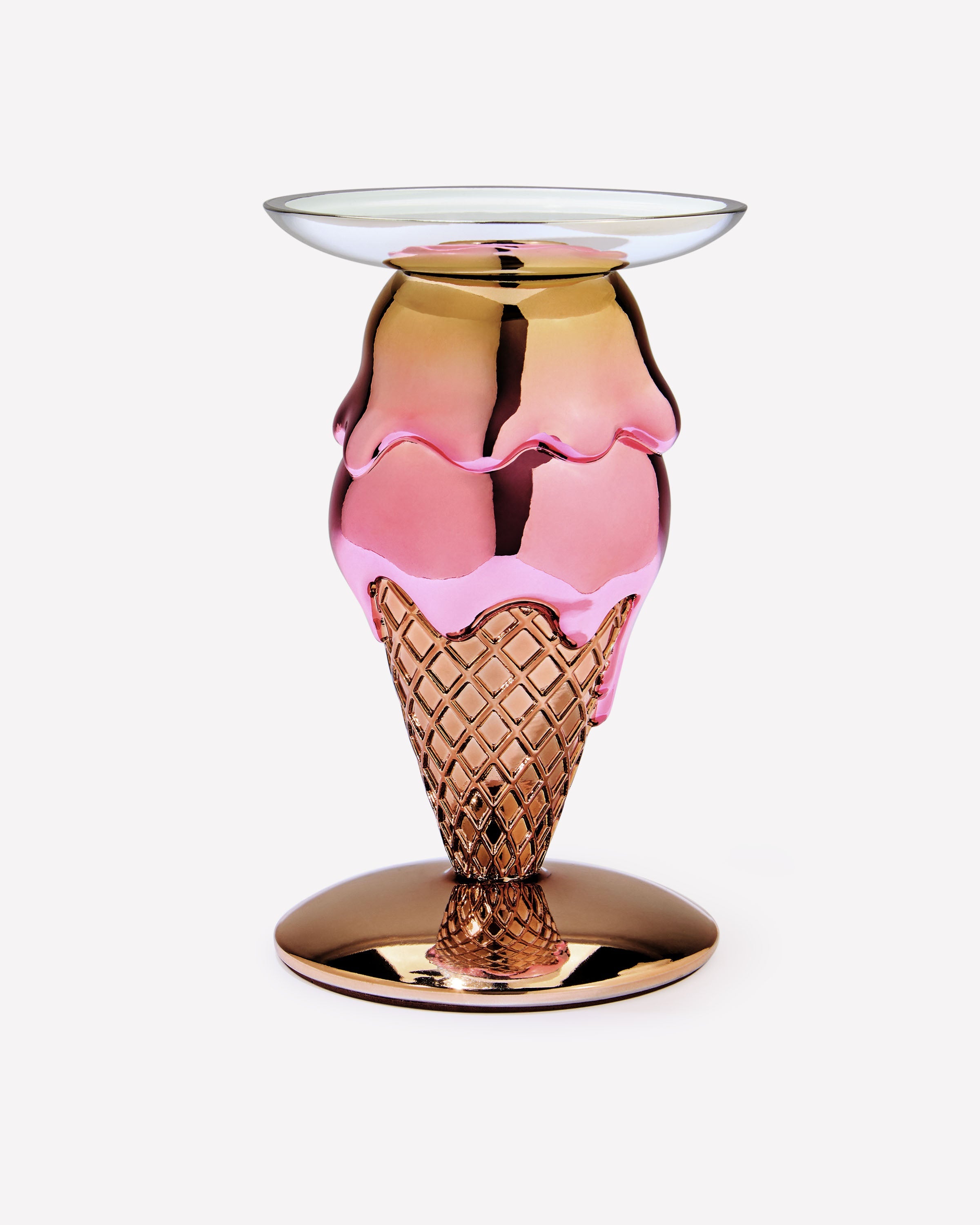 Double-Scoop Cone Pedestal 3-Wick Candle Holder