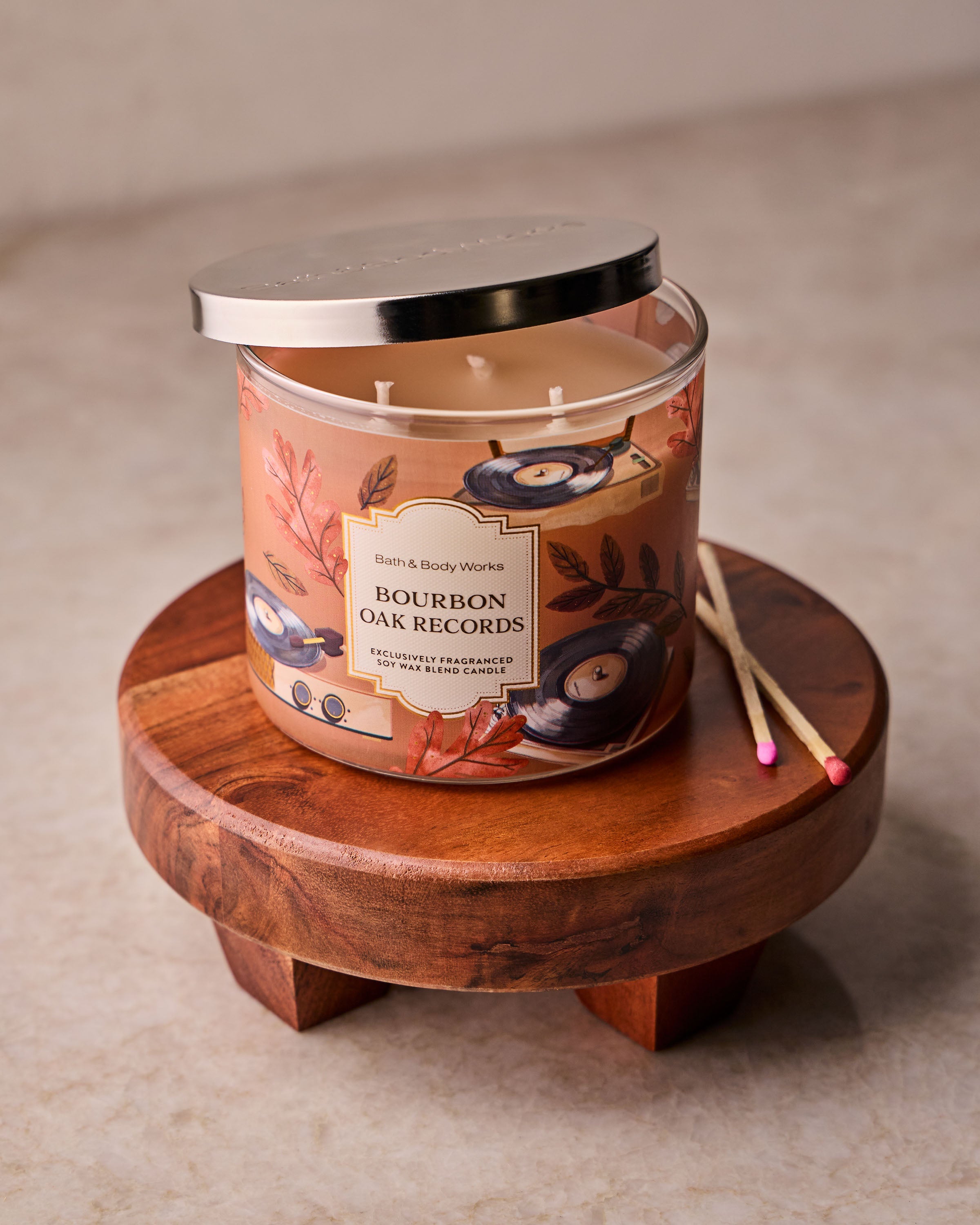 Bourbon Oak Records 3-Wick Candle
