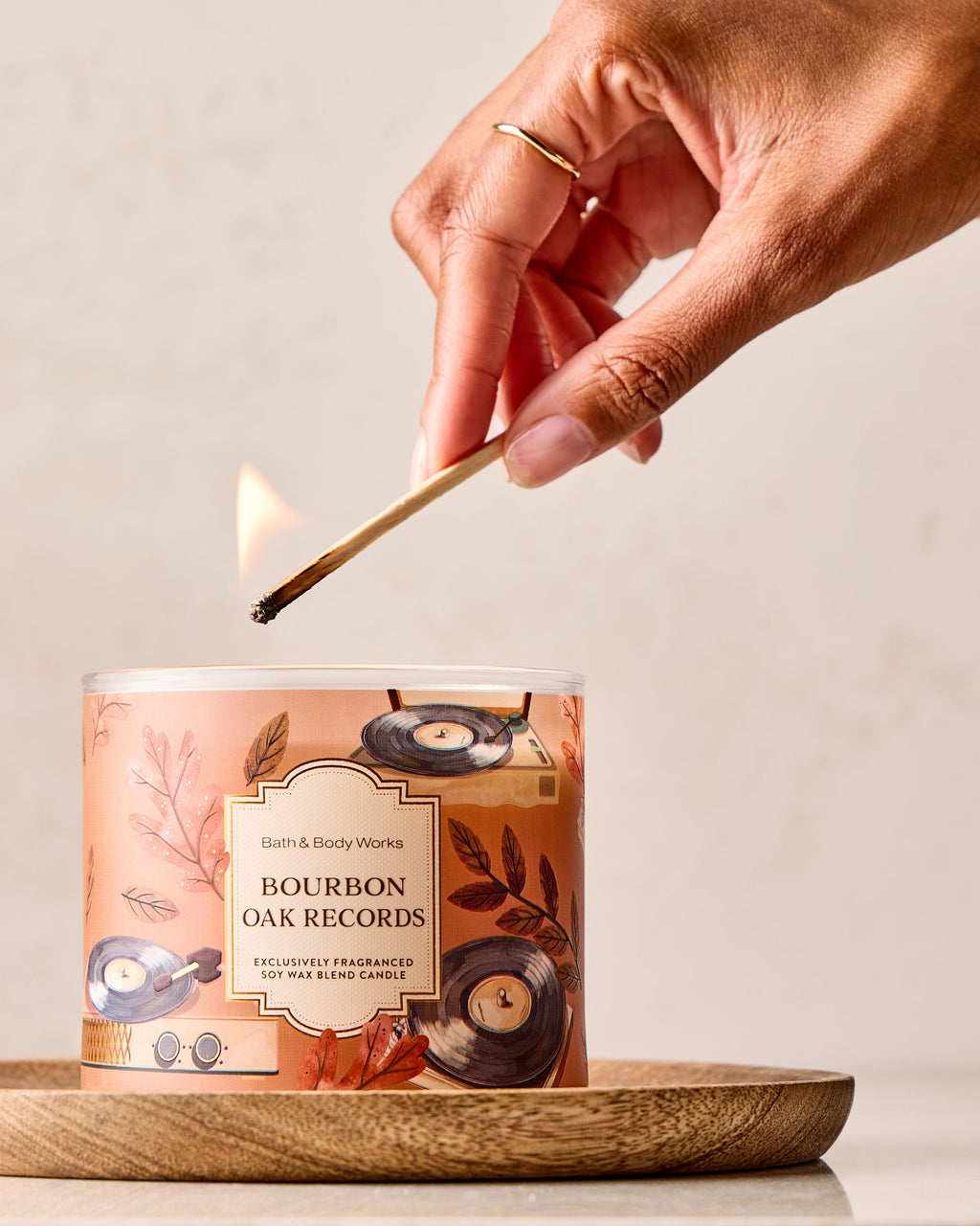 Bourbon Oak Records 3-Wick Candle
