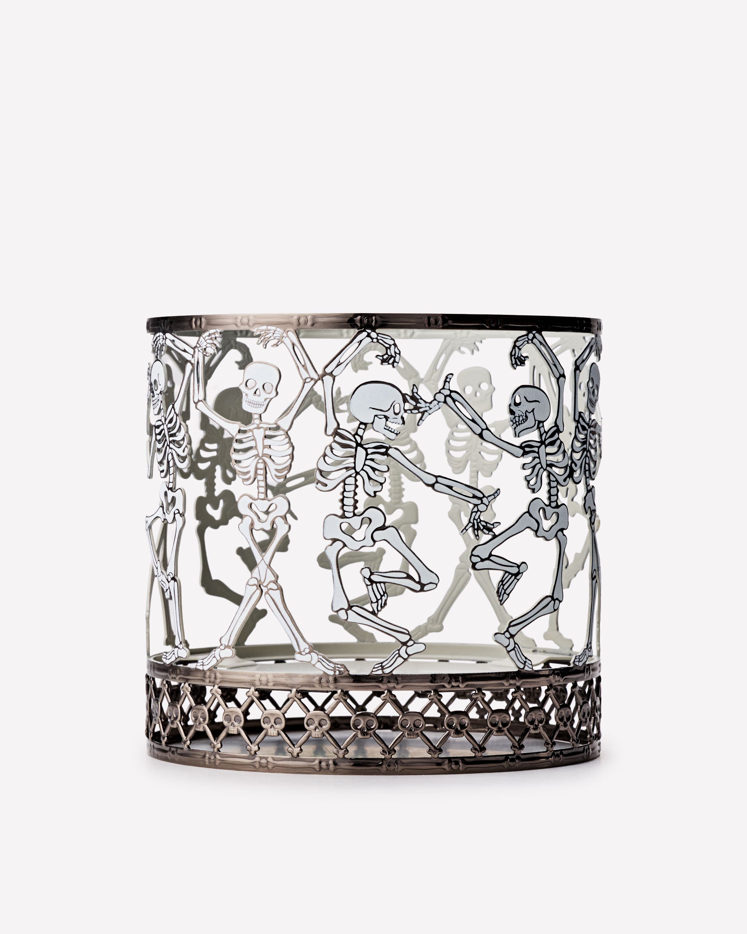 Glow-in-the-Dark Dancing Skeleton 3-Wick Candle Holder