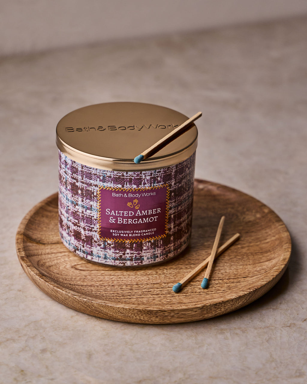 Salted Amber & Bergamot 3-Wick Candle